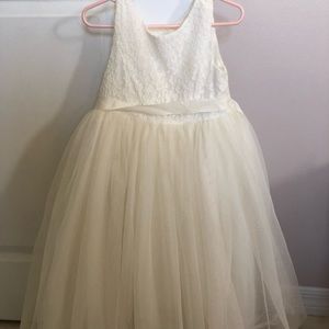 Davids bridal ivory flower girl dress